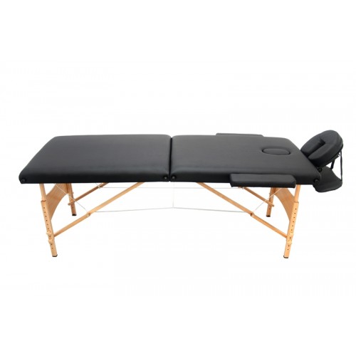Black Folding Massage Table in Wood