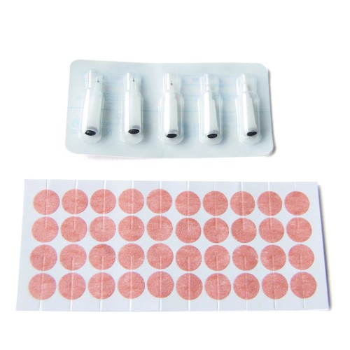 Silver-plated silicone-coated auricular needles