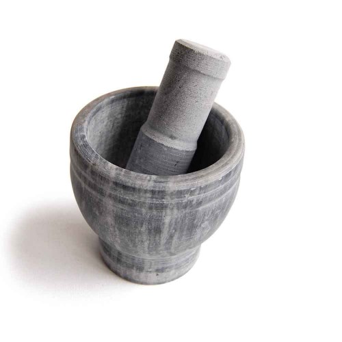 Mortar for plants in marble and jade