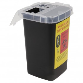 Black container for needles