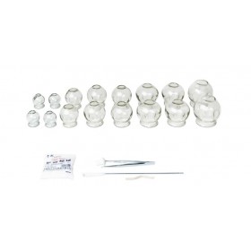 Set of 16 glass cups