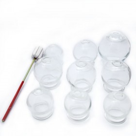 Kit of 9 glass cups with a hard case